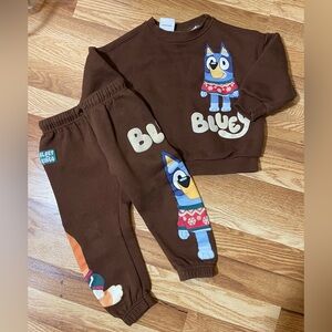 Zara Kids Brown Bluey Sweatpants & Joggers Set